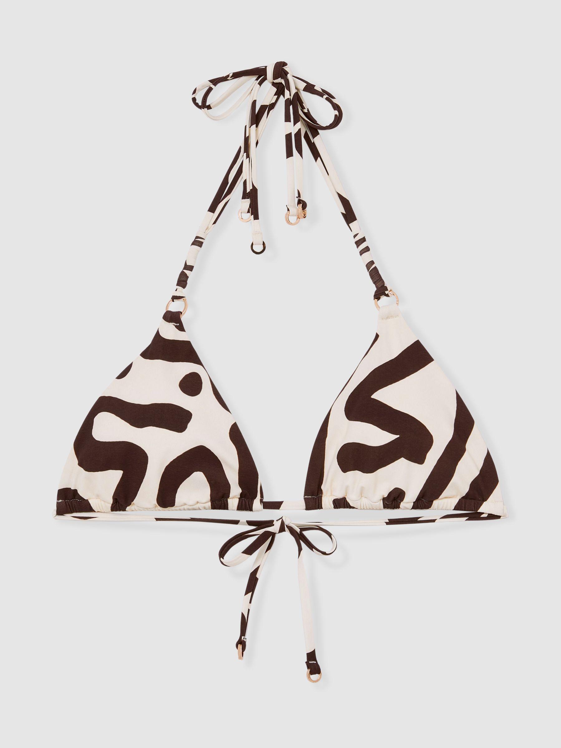 Printed Bikini Bottoms in Chocolate/Cream Product Image