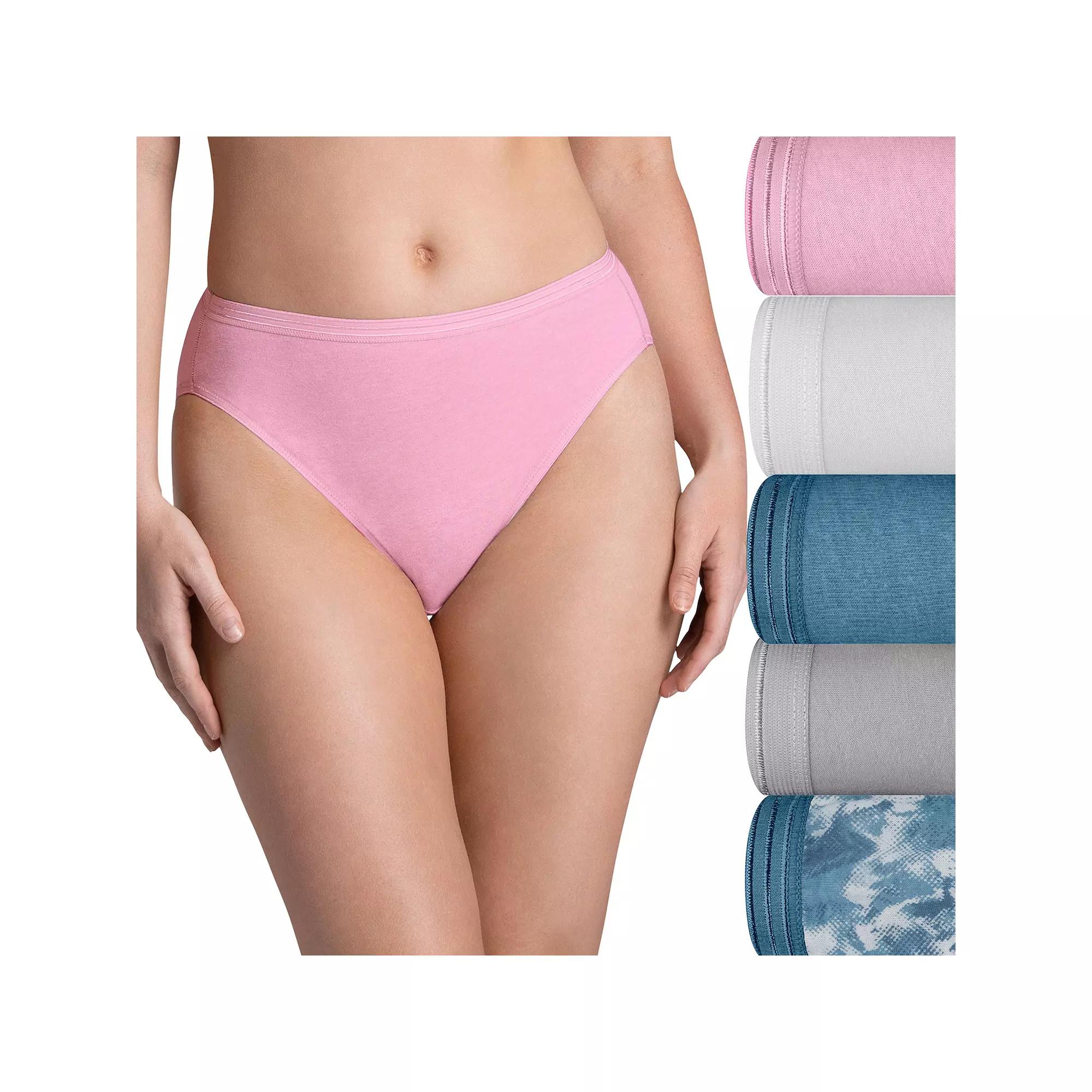 Women's Fruit of the Loom® Ultra Soft 5-pack Hi-Cut Panty Set 5DUSKHC,  Product Image