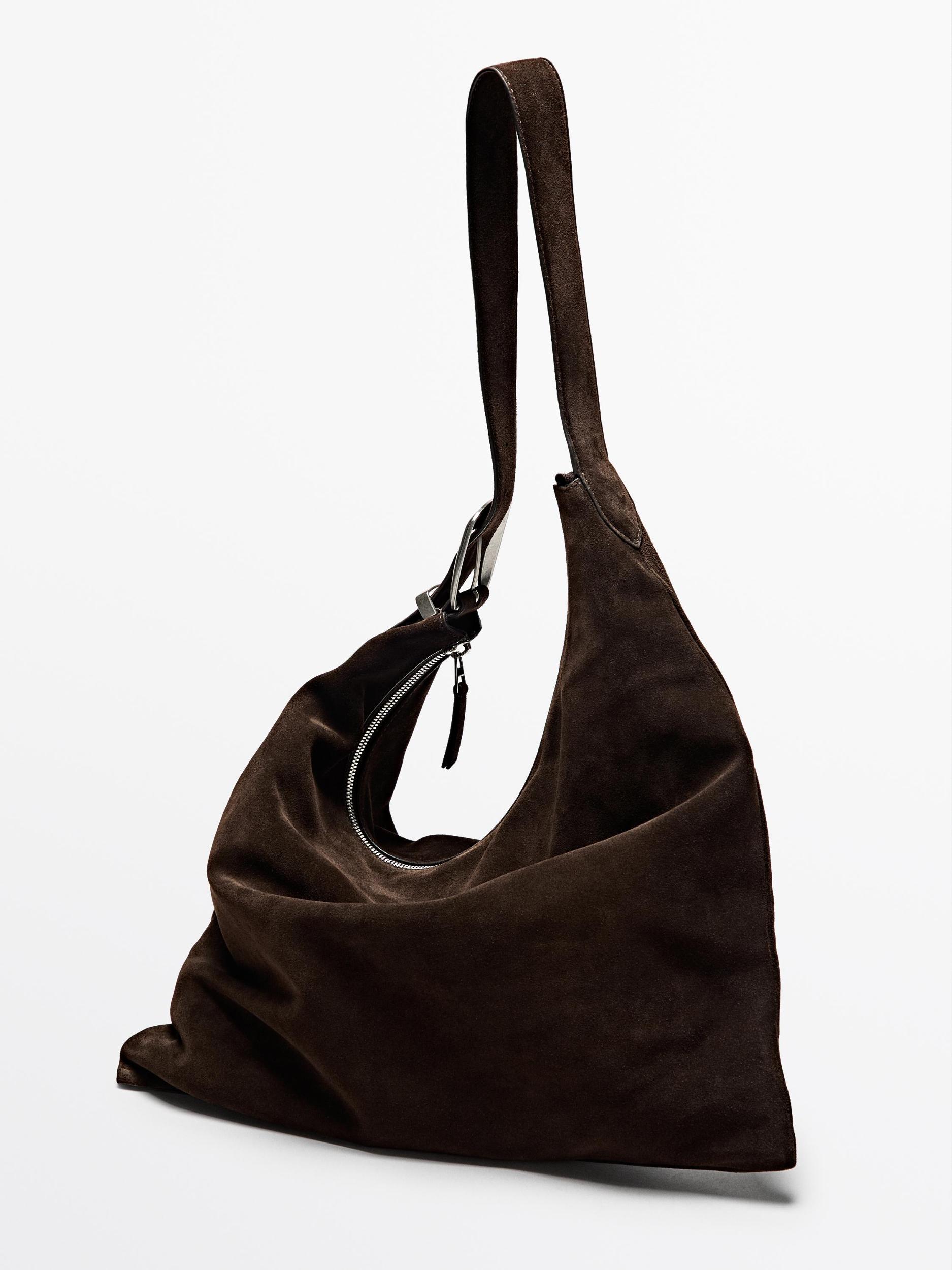 Split leather maxi bag Product Image