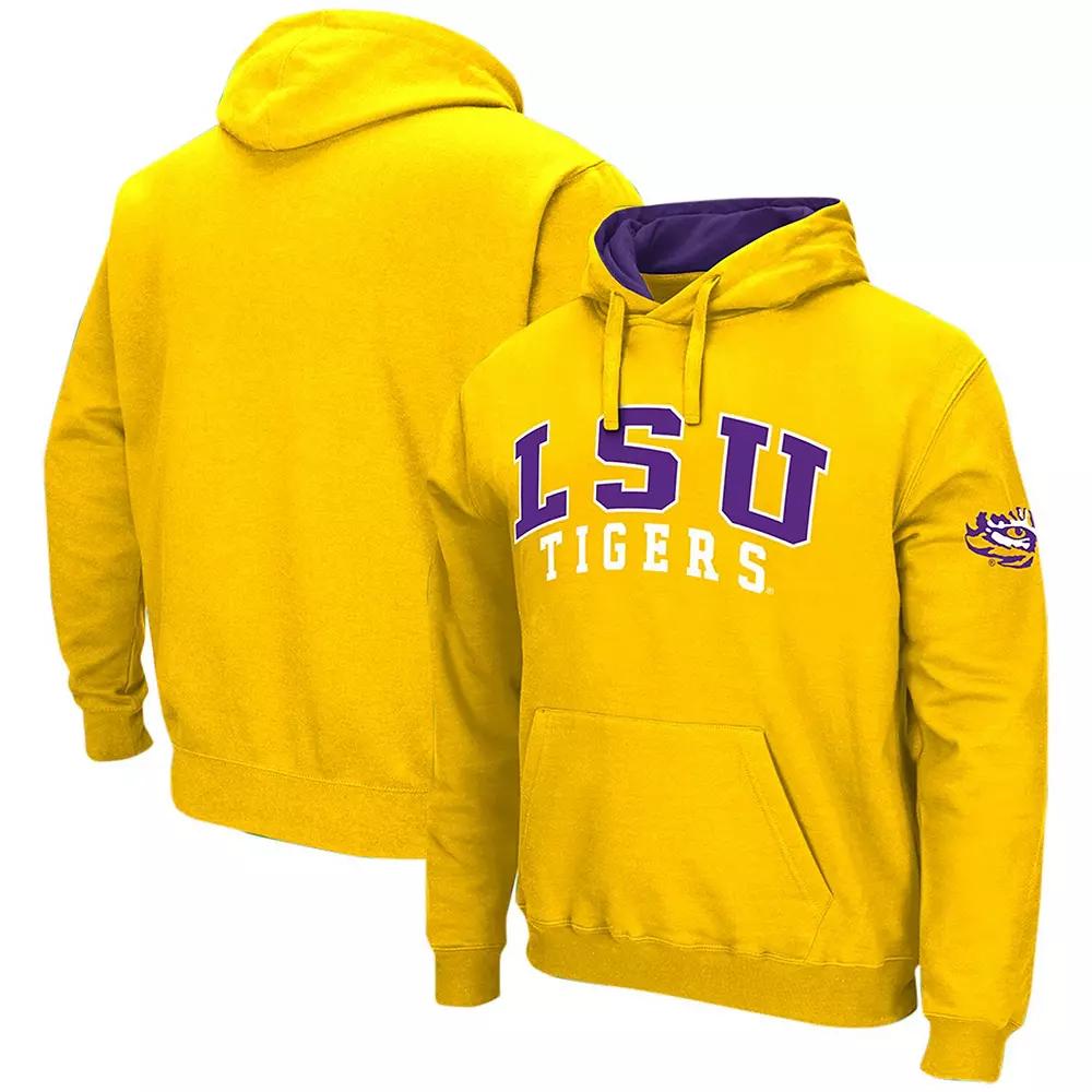 Men's Colosseum Gold LSU Tigers Double Arch Pullover Hoodie,  Product Image