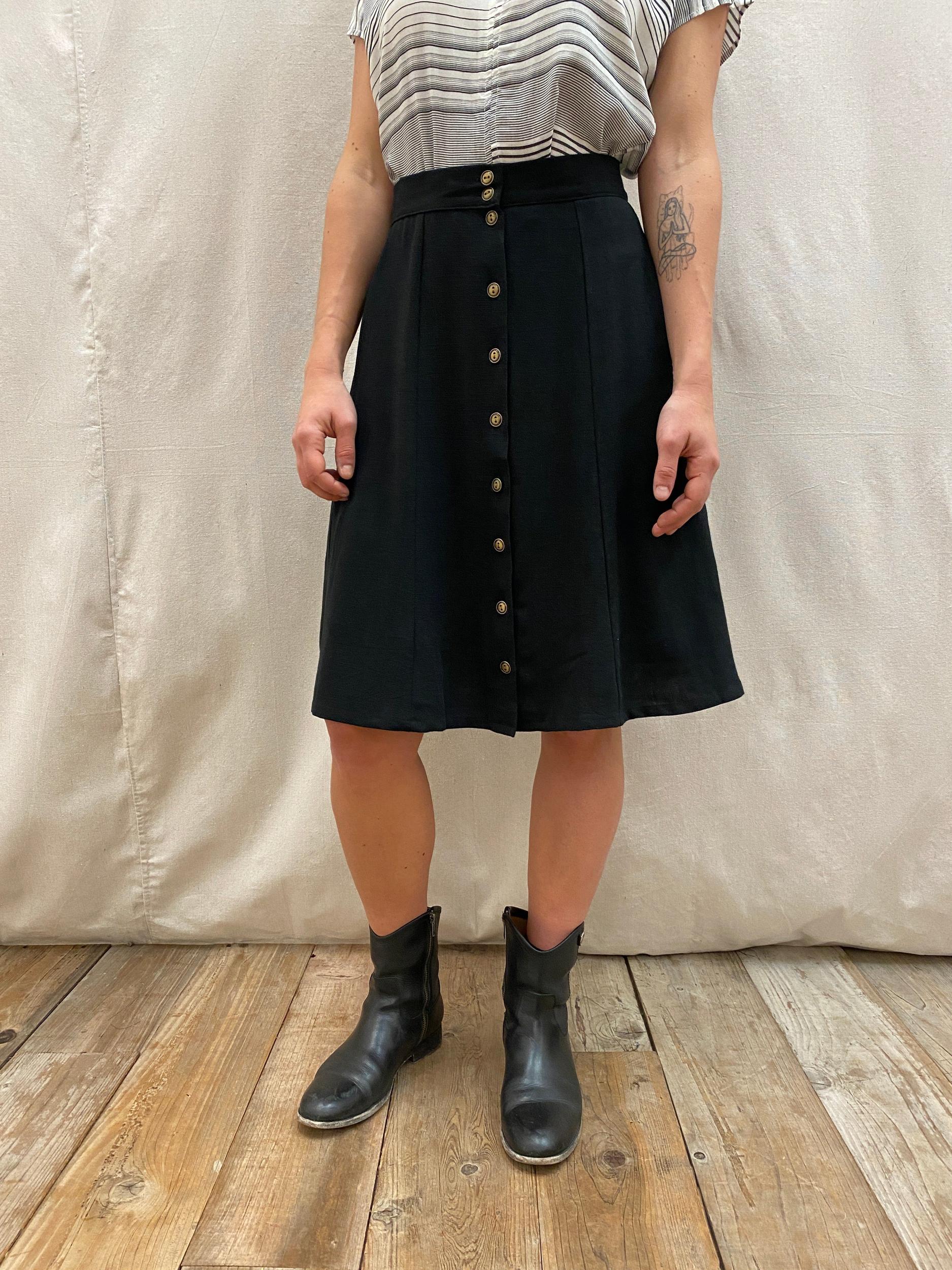 Bae Skirt in Black Linen Product Image