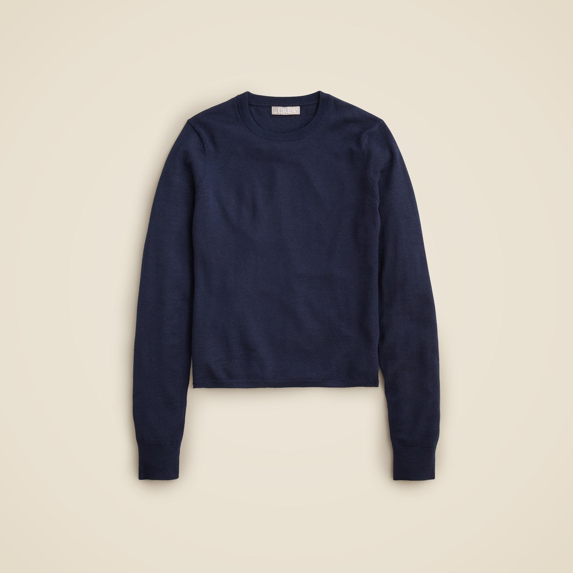 Carolyn fitted crewneck sweater in merino wool Product Image