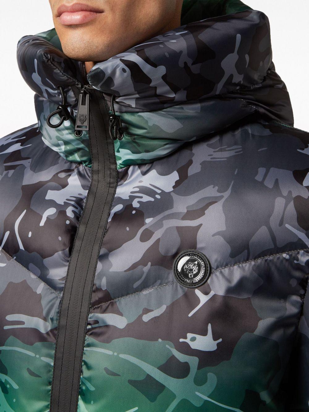 camouflage-pattern hooded padded jacket Product Image