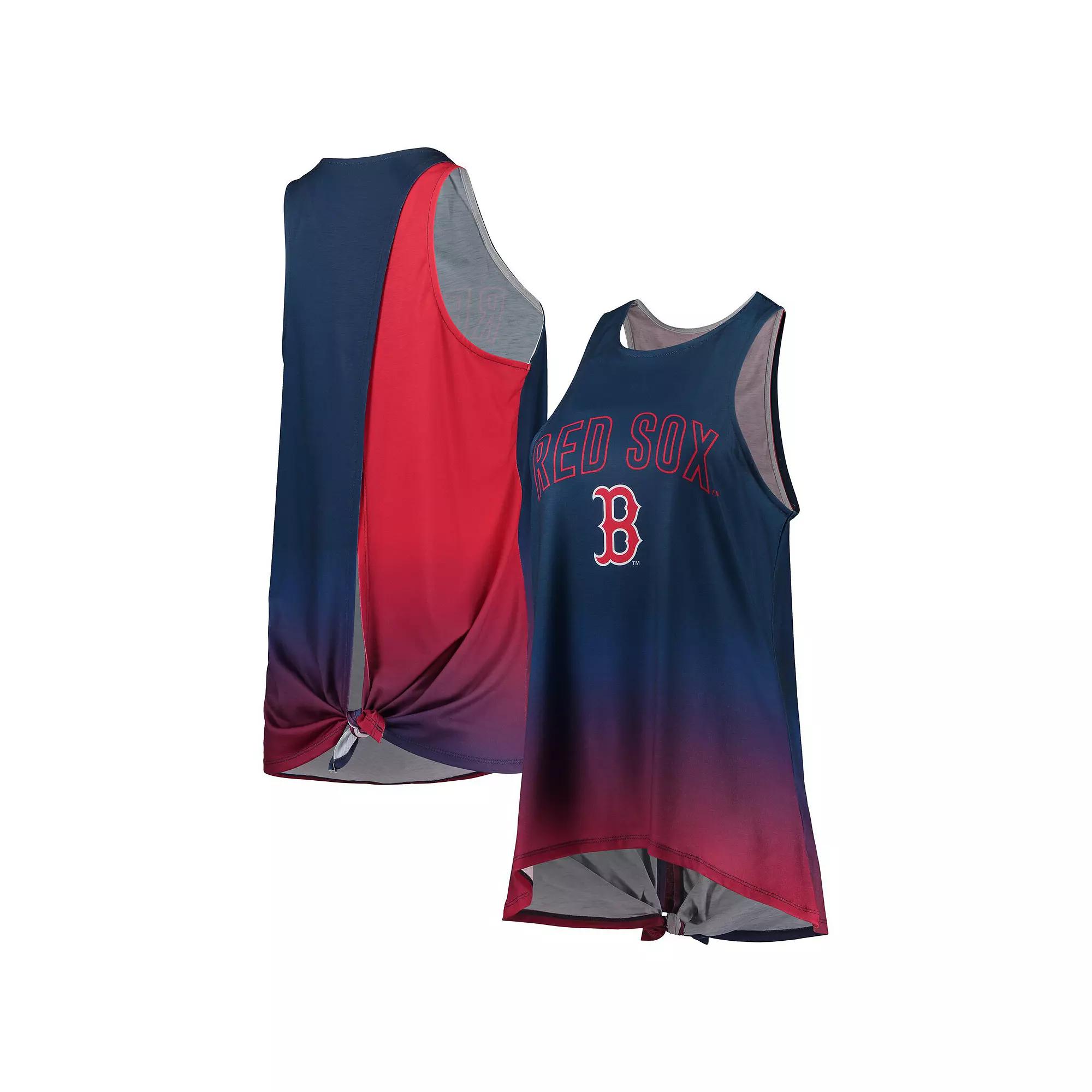 Women's FOCO Navy Boston Red Sox Gradient Tie-Back Racerback Tank Top, Size: Small, Blue Product Image