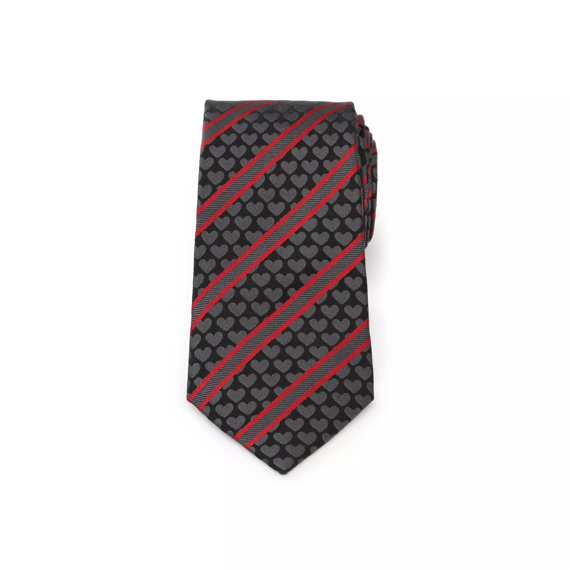Men's Cuff Links, Inc. Black Heart Striped Tie Product Image