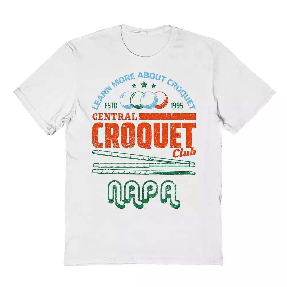 Men's Americana Collection Central Croquet Graphic Tee, Size: Large, White Product Image