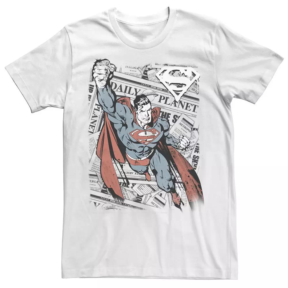 Men's DC Comics Superman Daily Planet Background Poster Graphic Tee,  Product Image