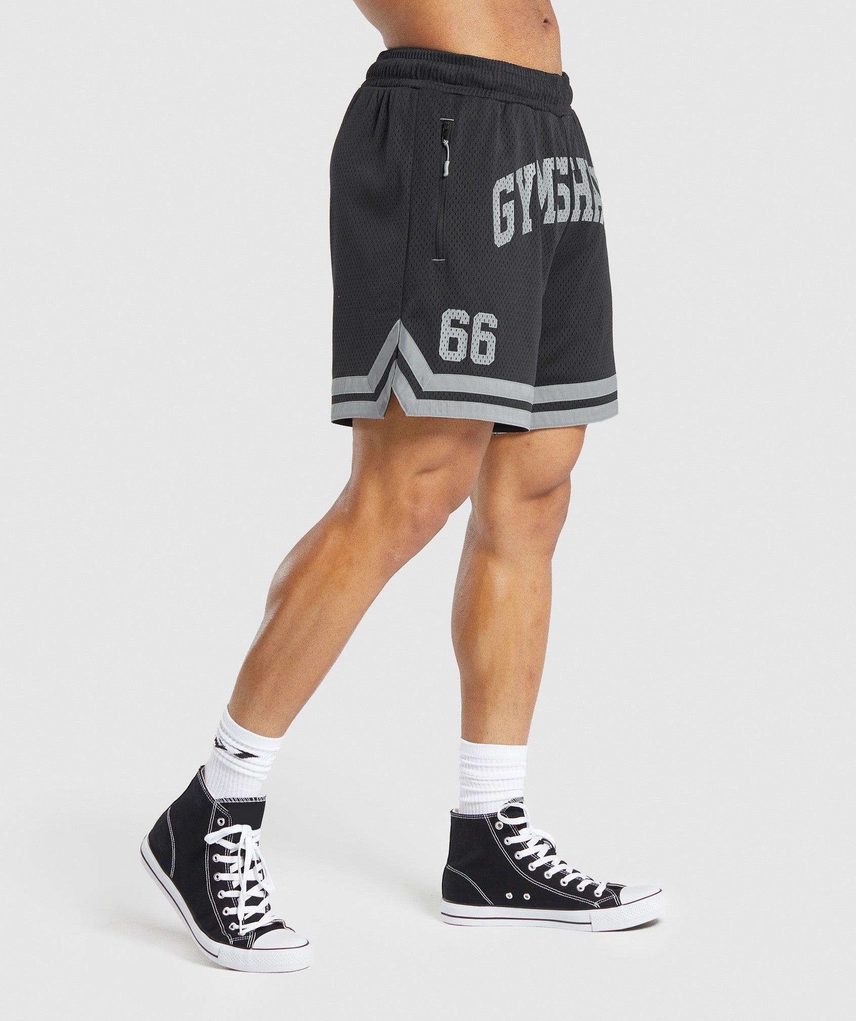 Gymshark Campus Mesh Shorts - Black Male Product Image