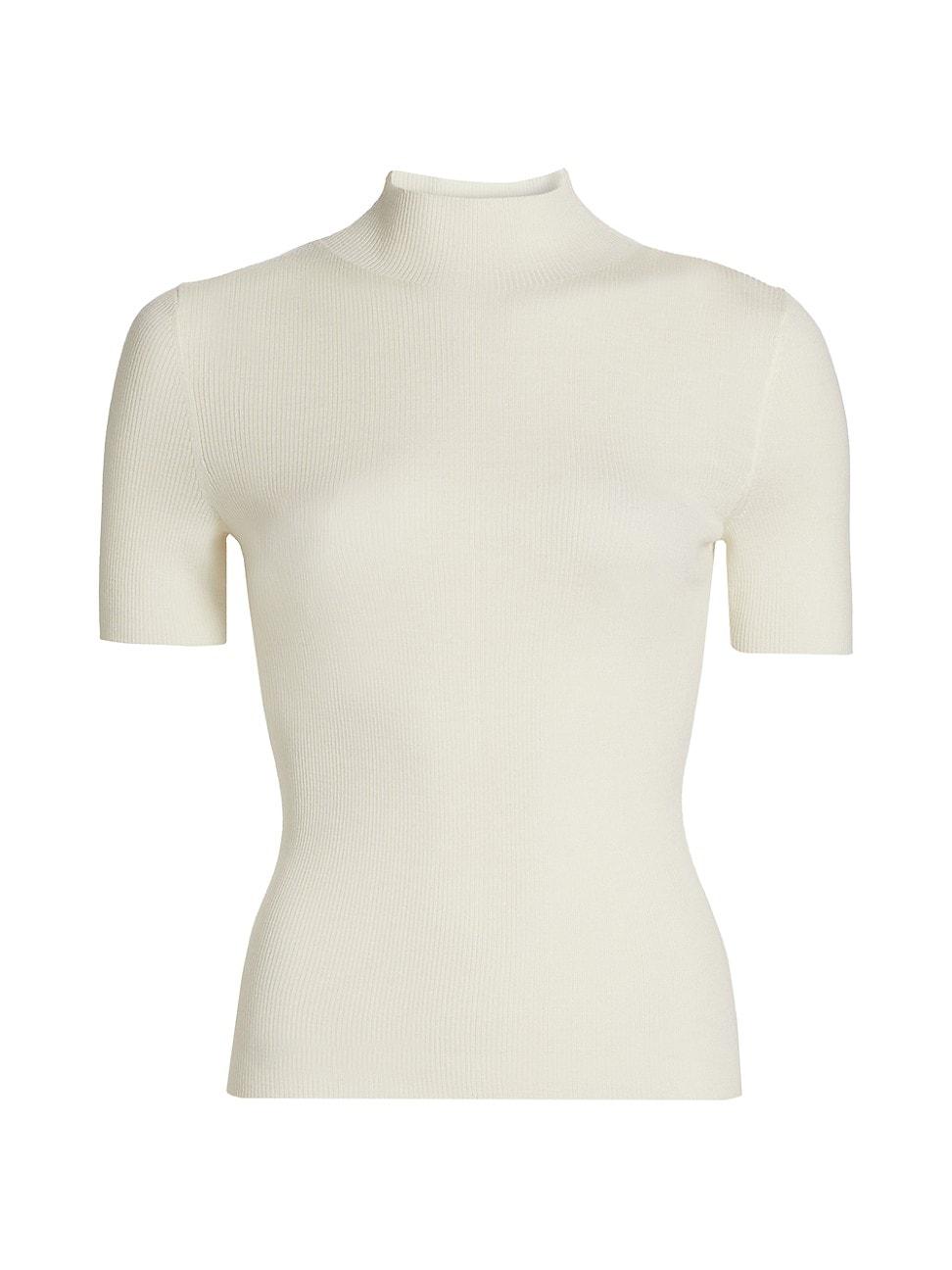 Womens Leenda Merino Wool Short-Sleeve Sweater Product Image