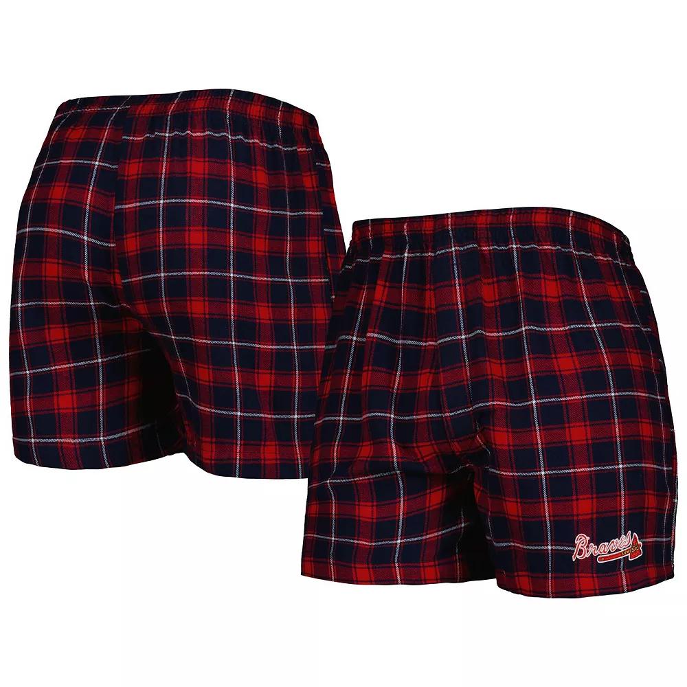 Men's Concepts Sport Navy/Red Atlanta Braves Ledger Flannel Boxers, Size: 4XL, Blue Product Image