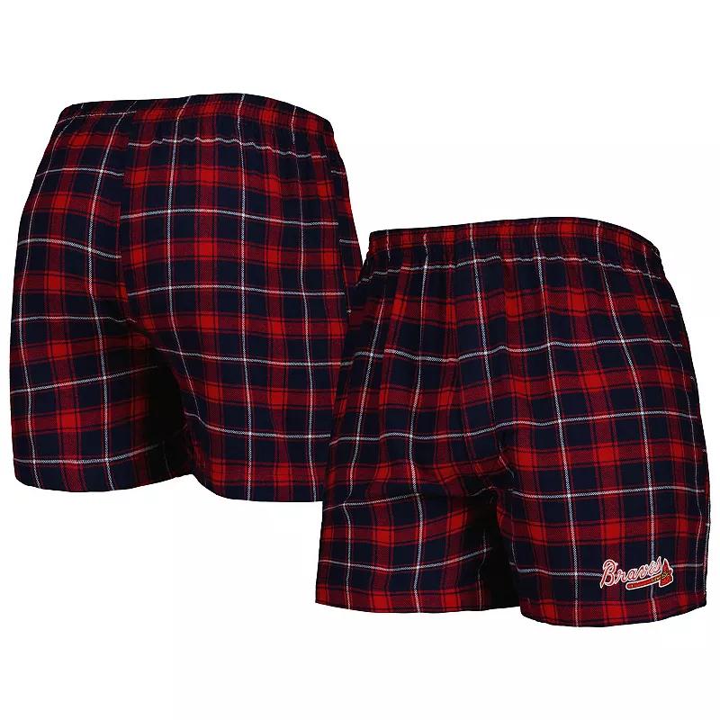 Men's Concepts Sport Navy/Red Atlanta Braves Ledger Flannel Boxers, Size: 4XL, Blue Product Image