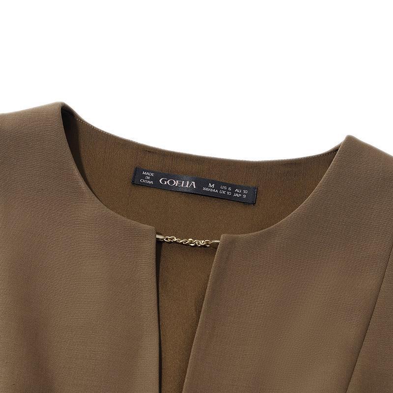 Double Layer Worsted Woolen Vest Dress Product Image