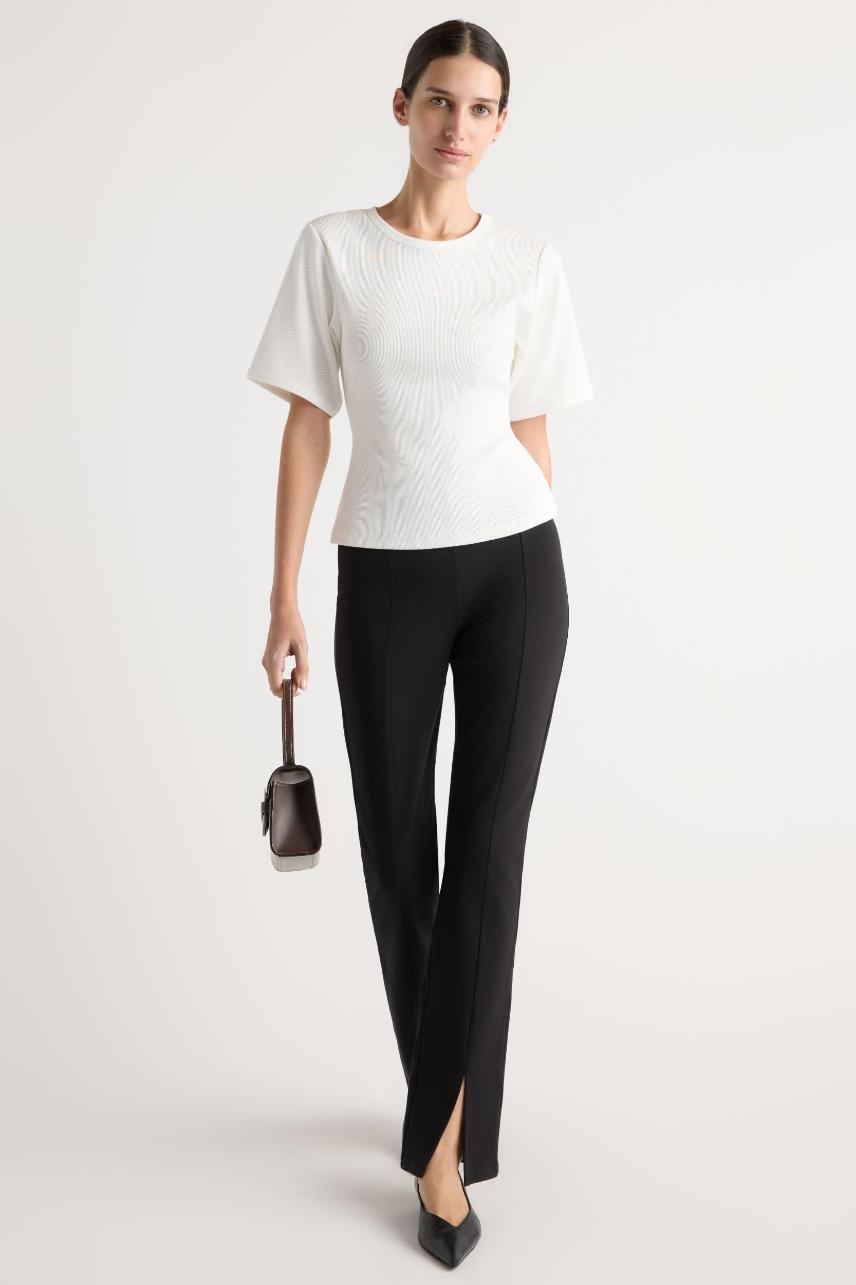 Cass Front-Split Ponte Stretch Pant Product Image