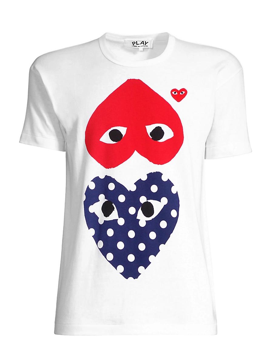 Womens Polka Dot Heart T-Shirt Product Image