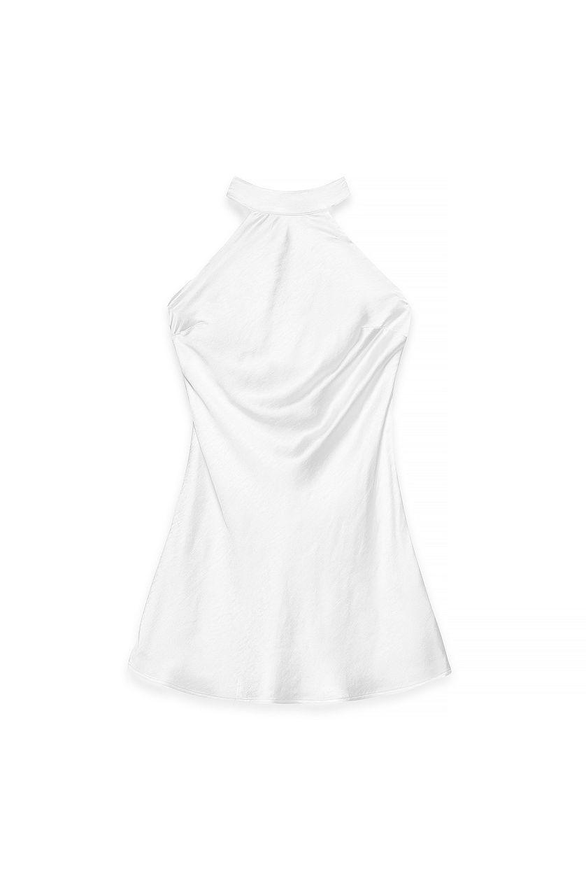 Hammered Satin Tie Back Mini Dress Product Image