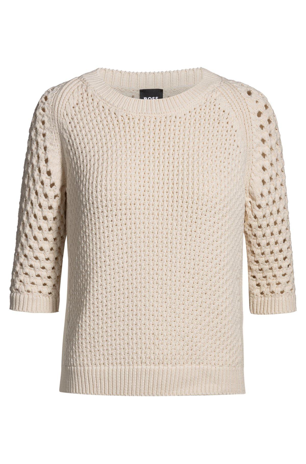 Sweater with mixed knits Product Image