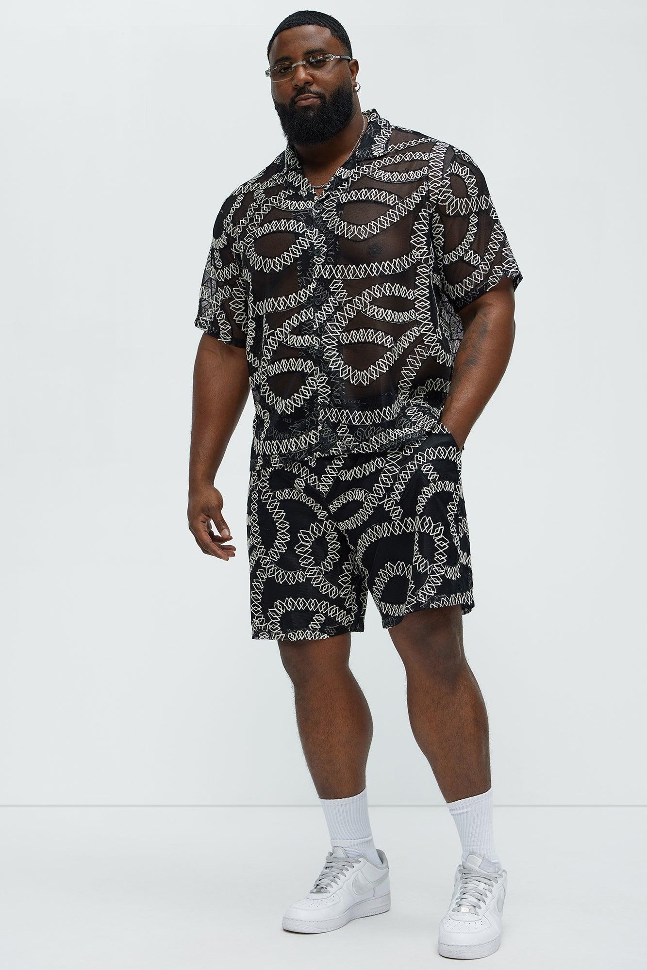 Embroidered Netting Shirt - Black Product Image