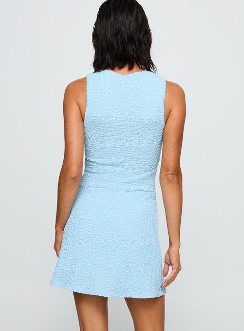 Corallie Textured Mini Dress Blue Product Image