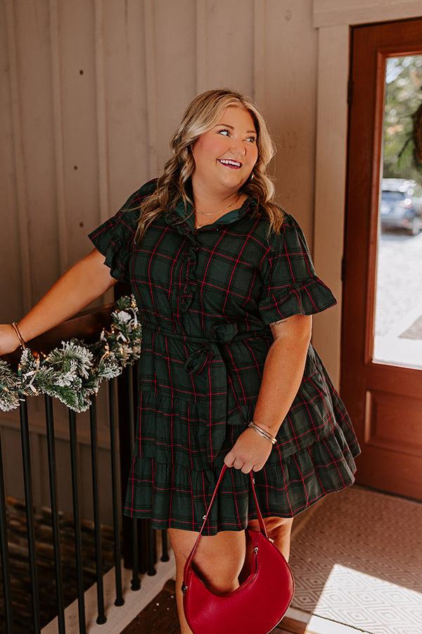 Apple Orchard Dreaming Plaid Mini Dress Curves Product Image