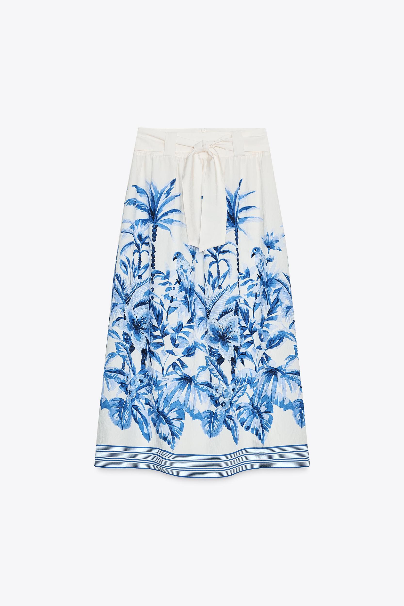 TROPICAL PRINT MIDI SKIRT Product Image