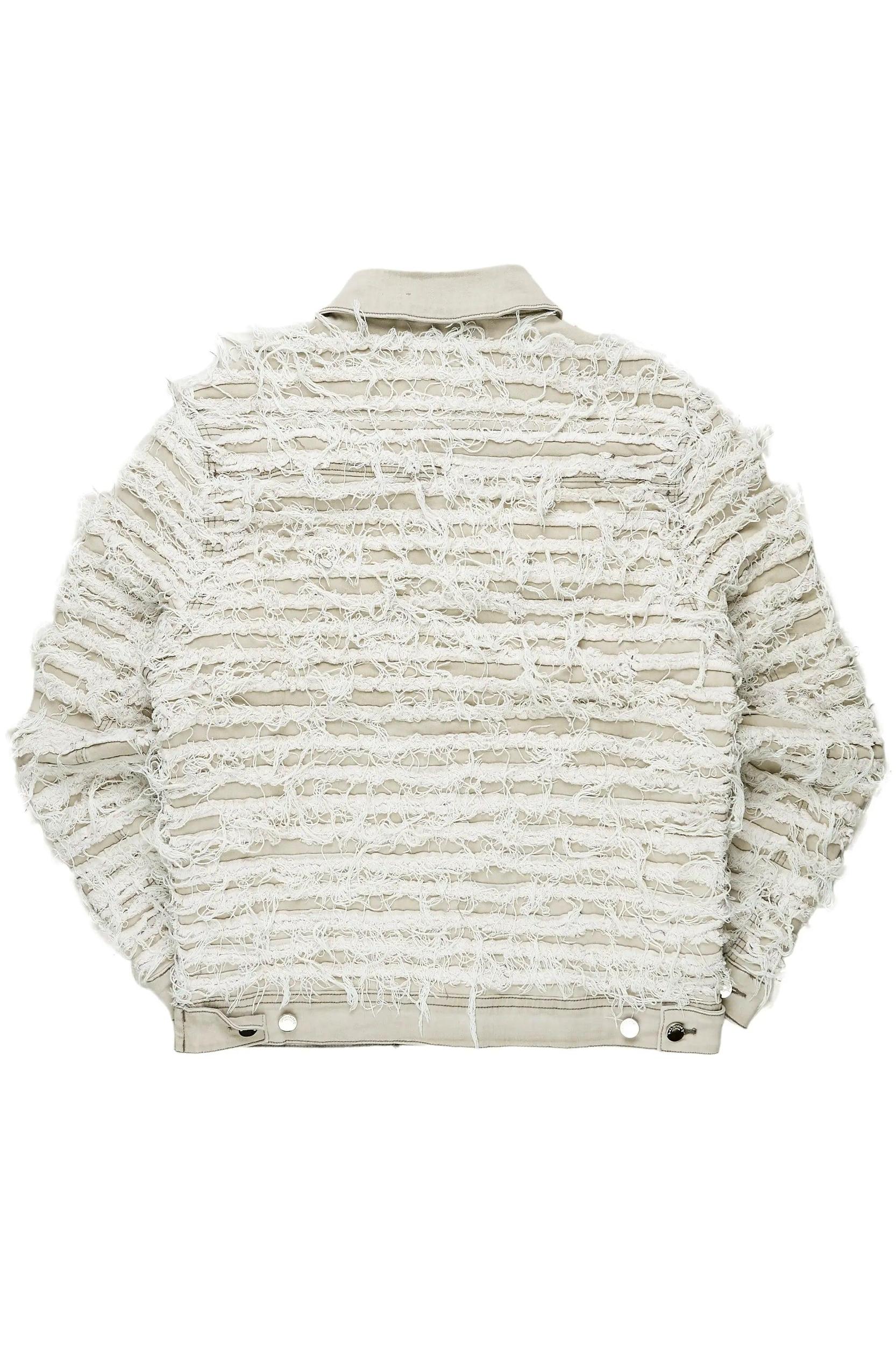 Ayan Grey Distressed Denim Jacket Male Product Image