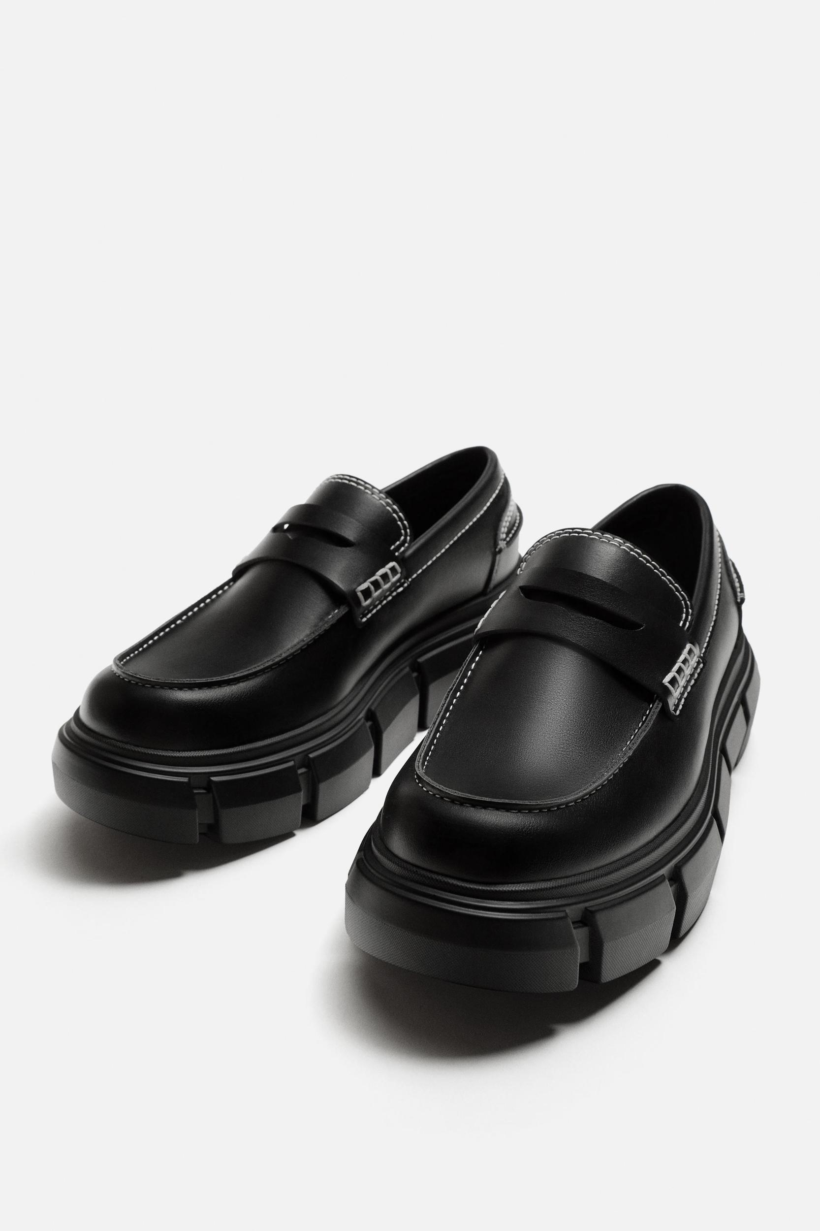 CHUNKY SOLE TOPSTITCHING LOAFERS Product Image
