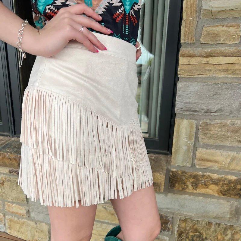 Plus Fort Worth Fringe Skirt Tan* Product Image