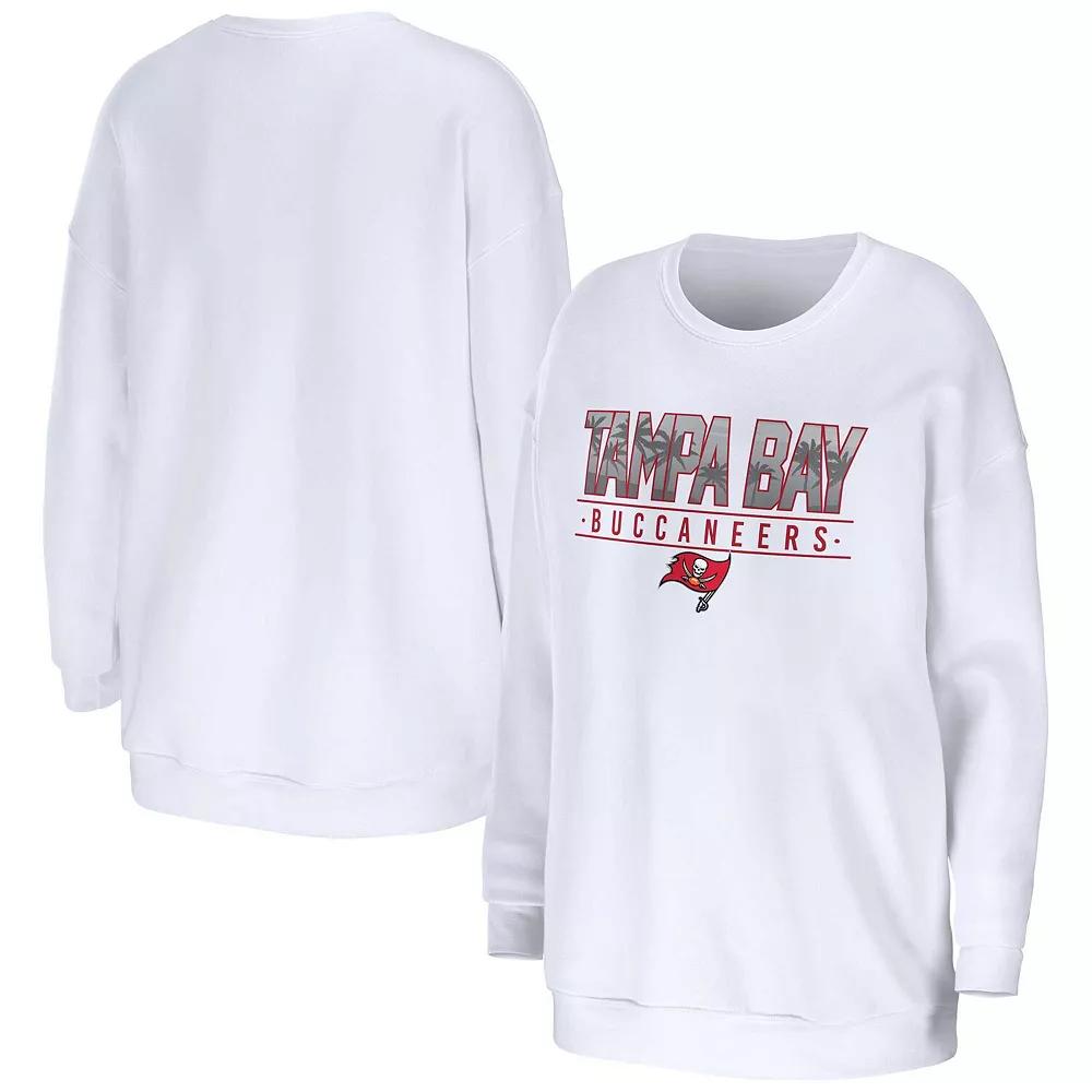 Women's WEAR by Erin Andrews White Tampa Bay Buccaneers Domestic Pullover Sweatshirt,  Product Image