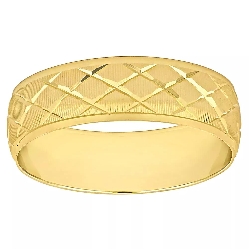 Stella Grace 14k Gold Mens 6 mm Lattice Wedding Band, Womens Product Image