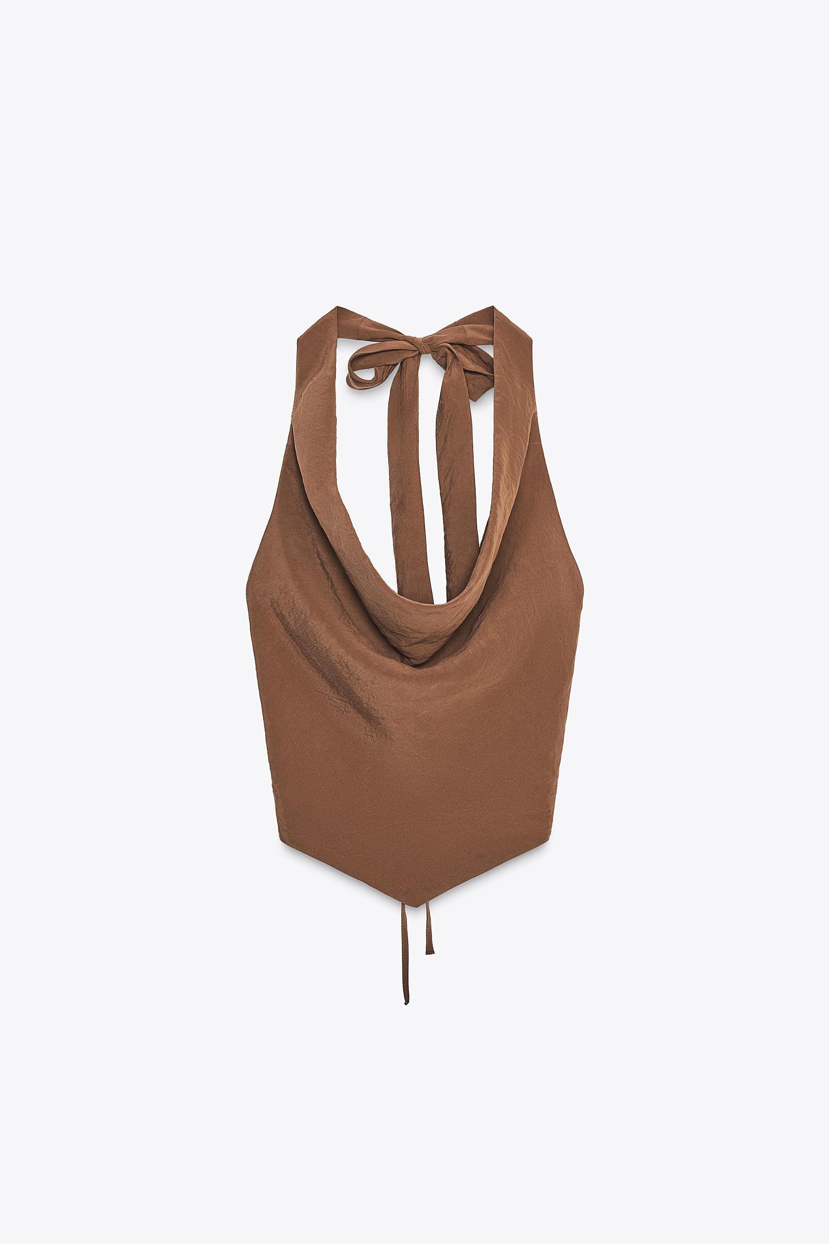 FLOWY DRAPED HALTER TOP Product Image