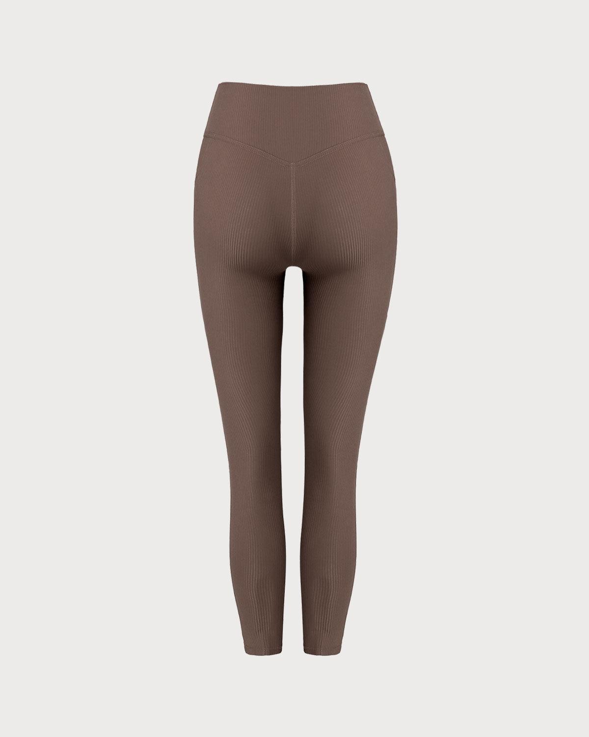 Brown Quick-drying High Waisted Yoga Leggings Product Image