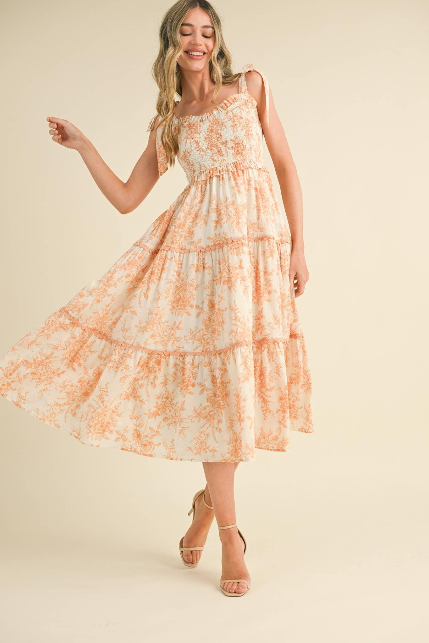 Sunset Floral Midi Dress Product Image