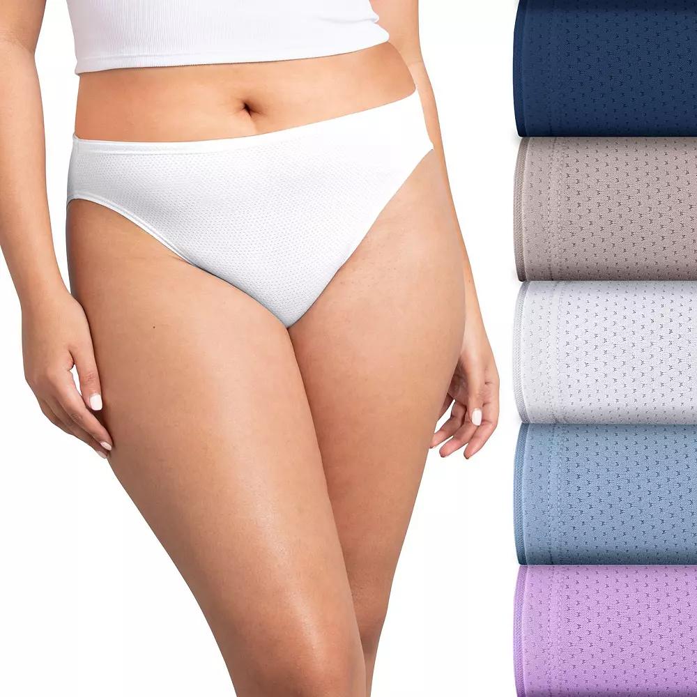 Women's Fruit of the Loom® Signature 5-pack Breathable Micro-Mesh High-Cut Panty 5DBMHCK,  Product Image