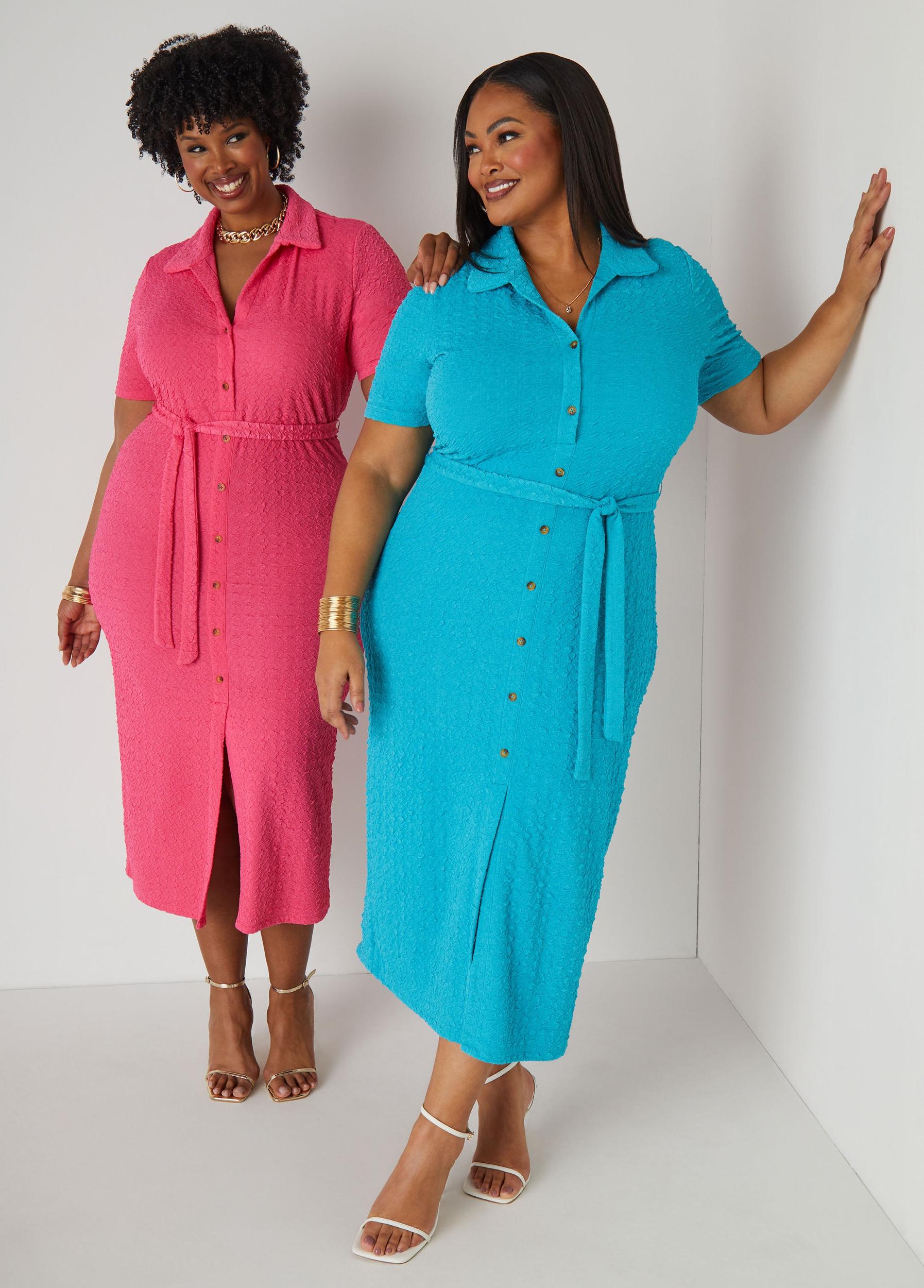 Textured Knit Midaxi Shirtdress Product Image