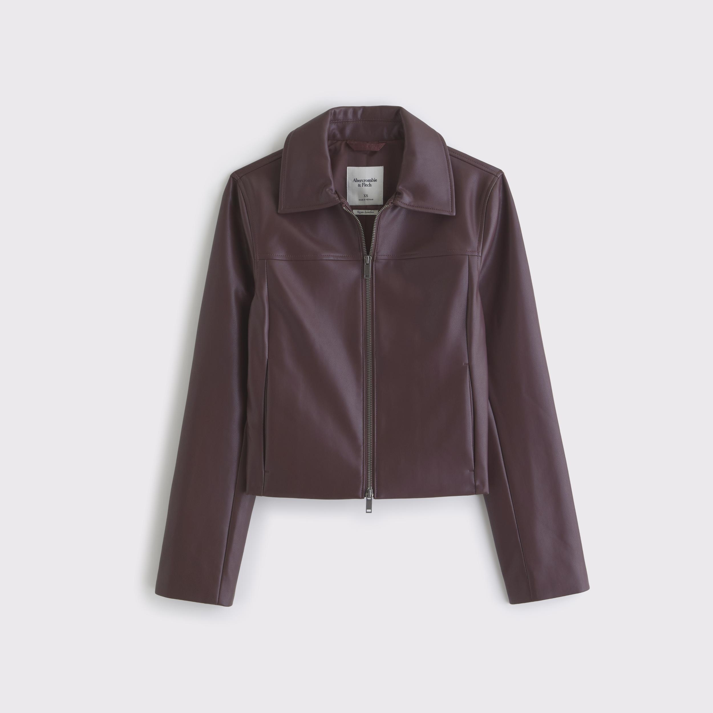 Slim Zip Vegan Suede Jacket Product Image