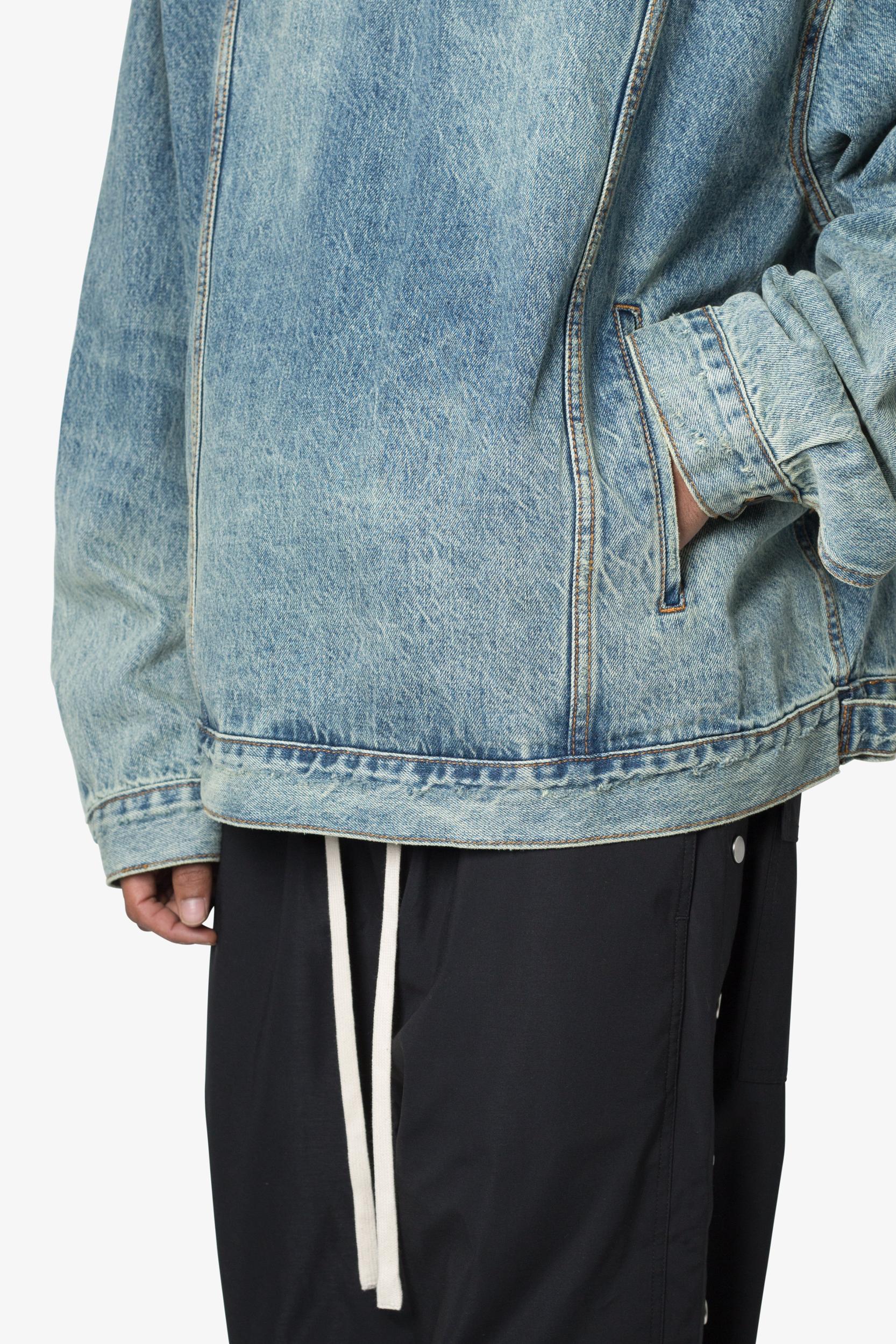 Denim Pullover Hoodie - Vintage Blue Product Image