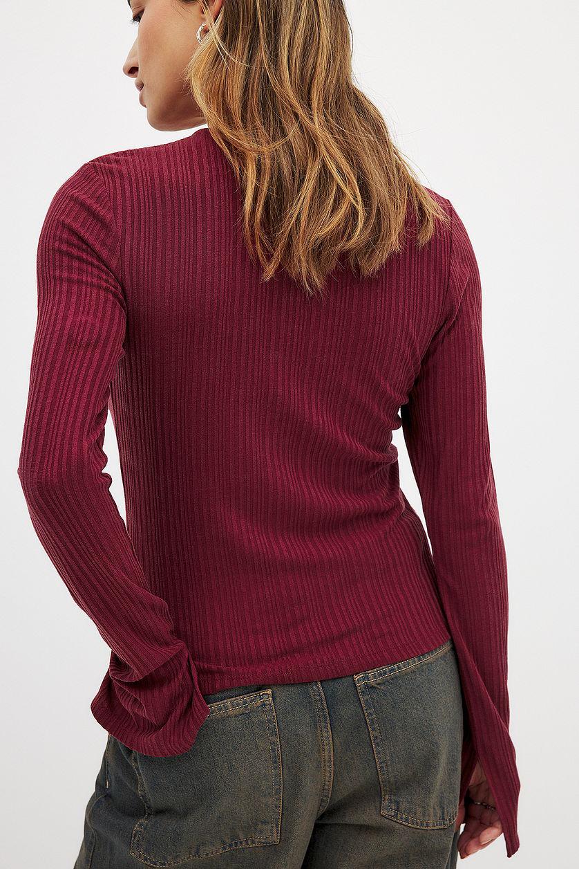 Irregular Rib Long Sleeve Top Product Image