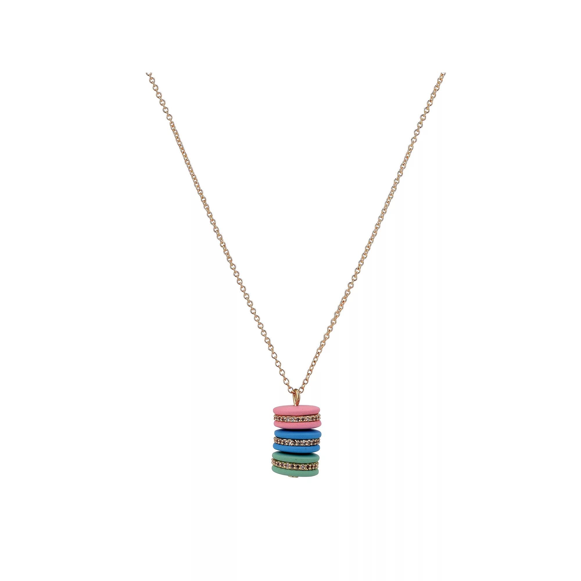 Gold Tone Macaron Pendant Necklace, Women's Product Image