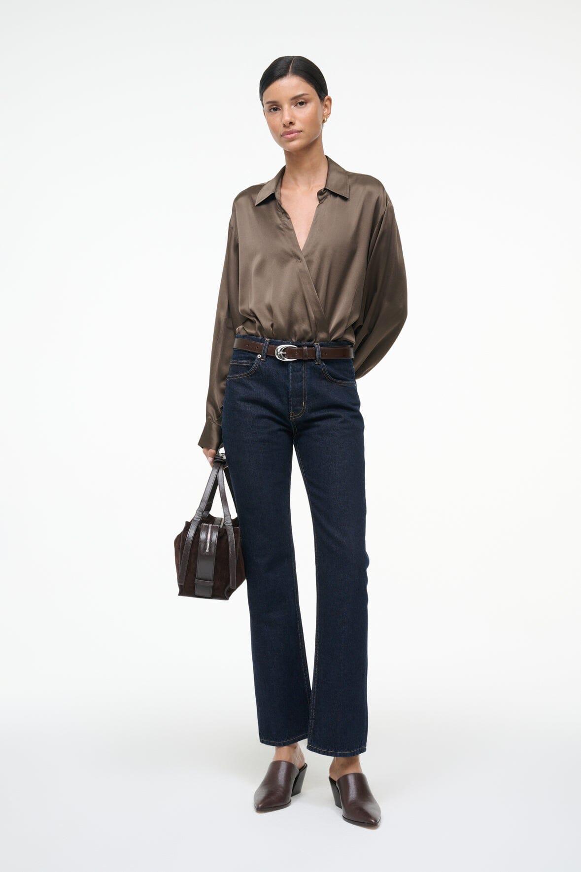 EVE SILK BODYSUIT | TAUPE Product Image