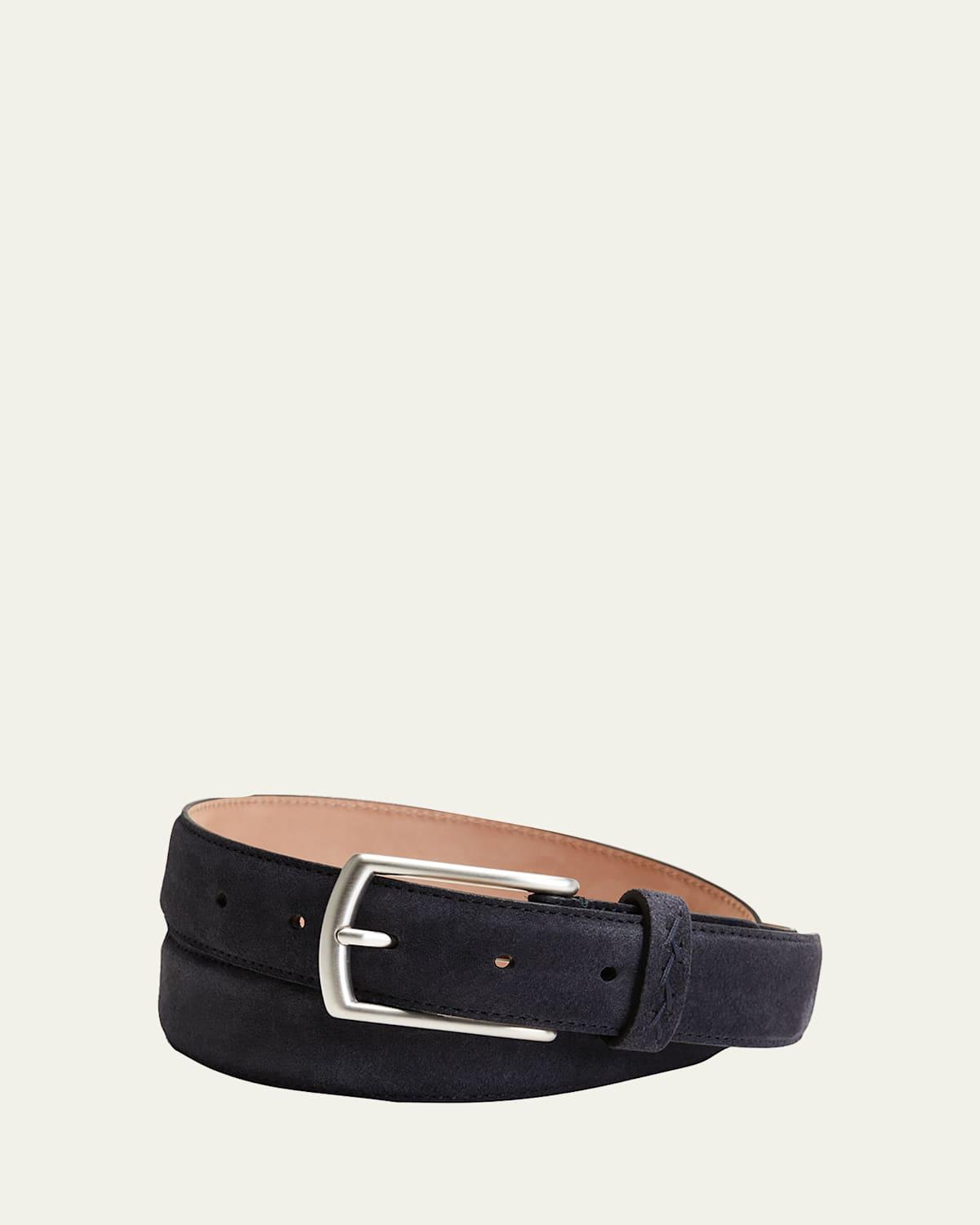 Zegna Z Lux Grey Melange Suede Belt Product Image