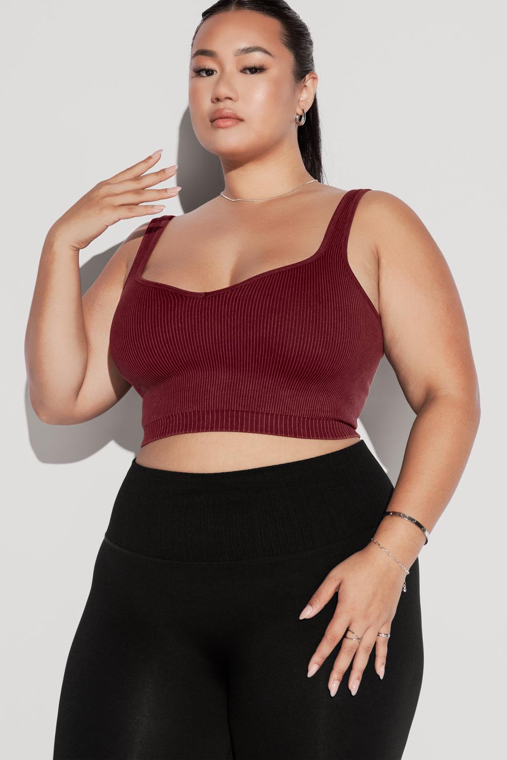 Be My Sweetheart Seamless Crop Top - Garnet Product Image