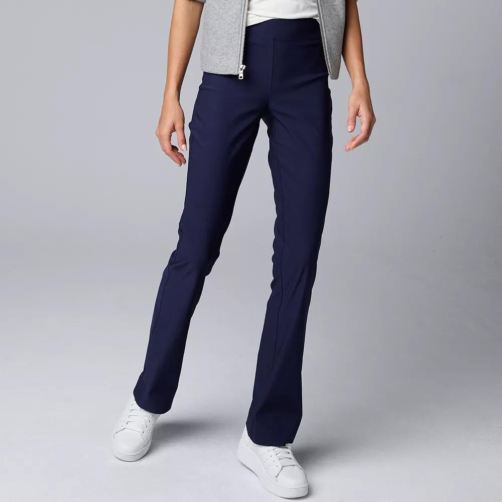 Women's Simply Vera Vera Wang Mid-Rise Pull-On Ponte Bootcut Pants, Size: XS, Maritime Blue Product Image