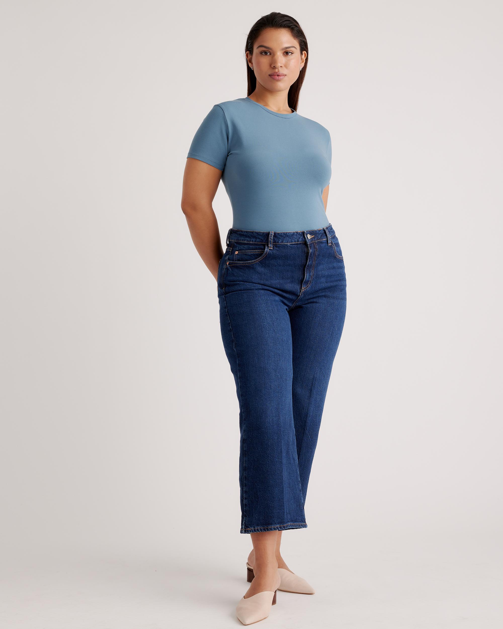 Quince | Women's Stretch Cotton Jersey Short Sleeve Bodysuit Size XS, Organic Cotton Product Image