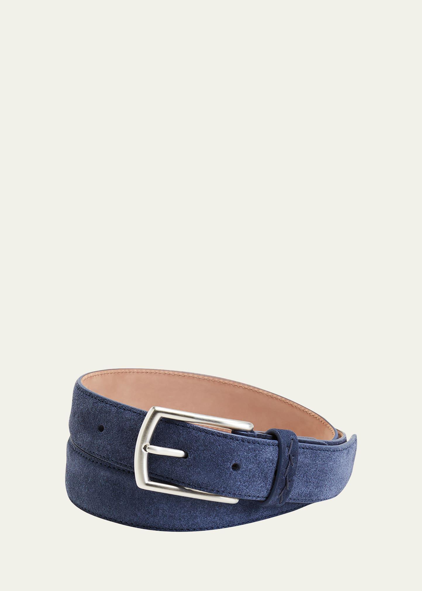 Zegna Z Lux Grey Melange Suede Belt Product Image