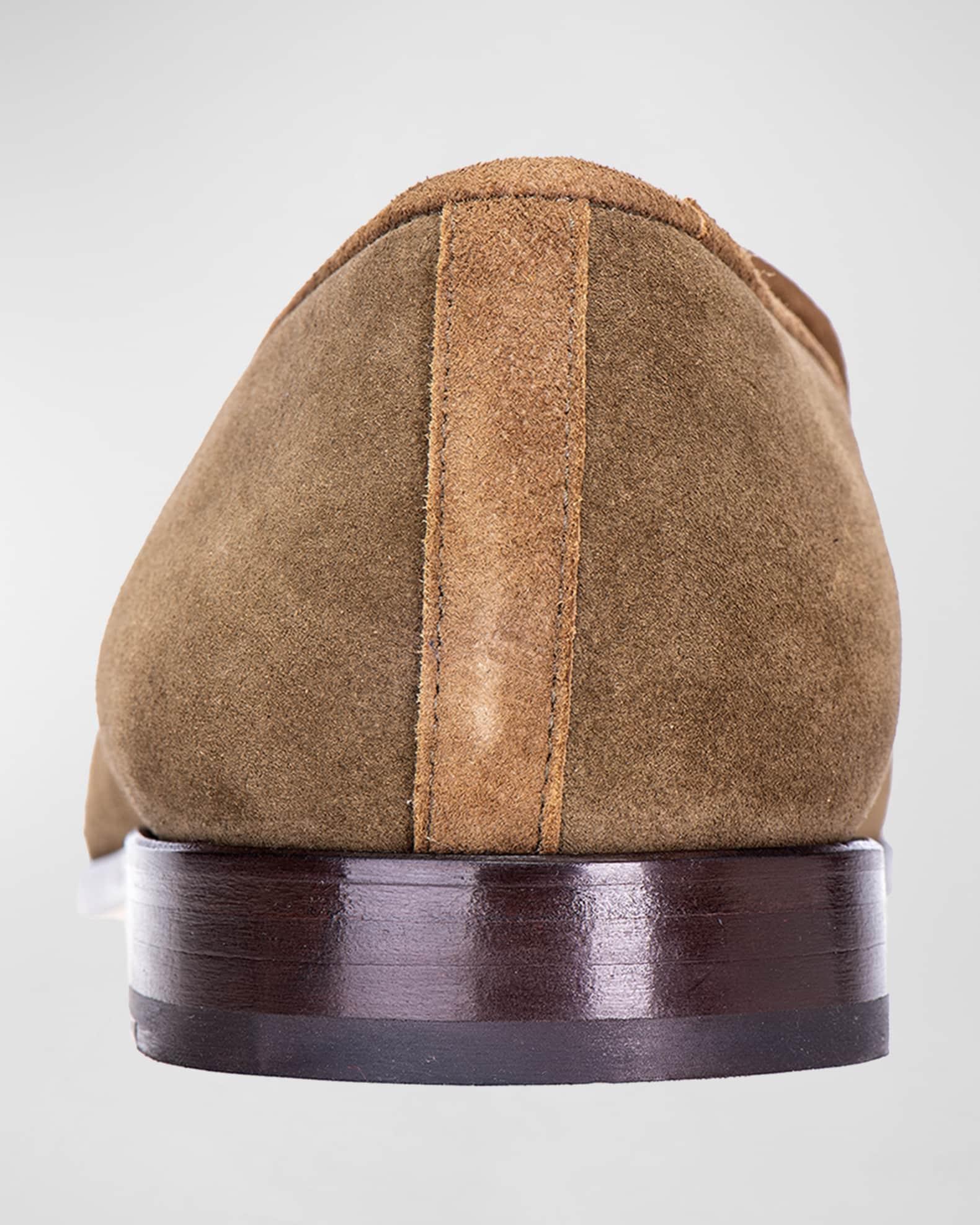 Men's Venetian Apron-Toe Suede Loafers Product Image