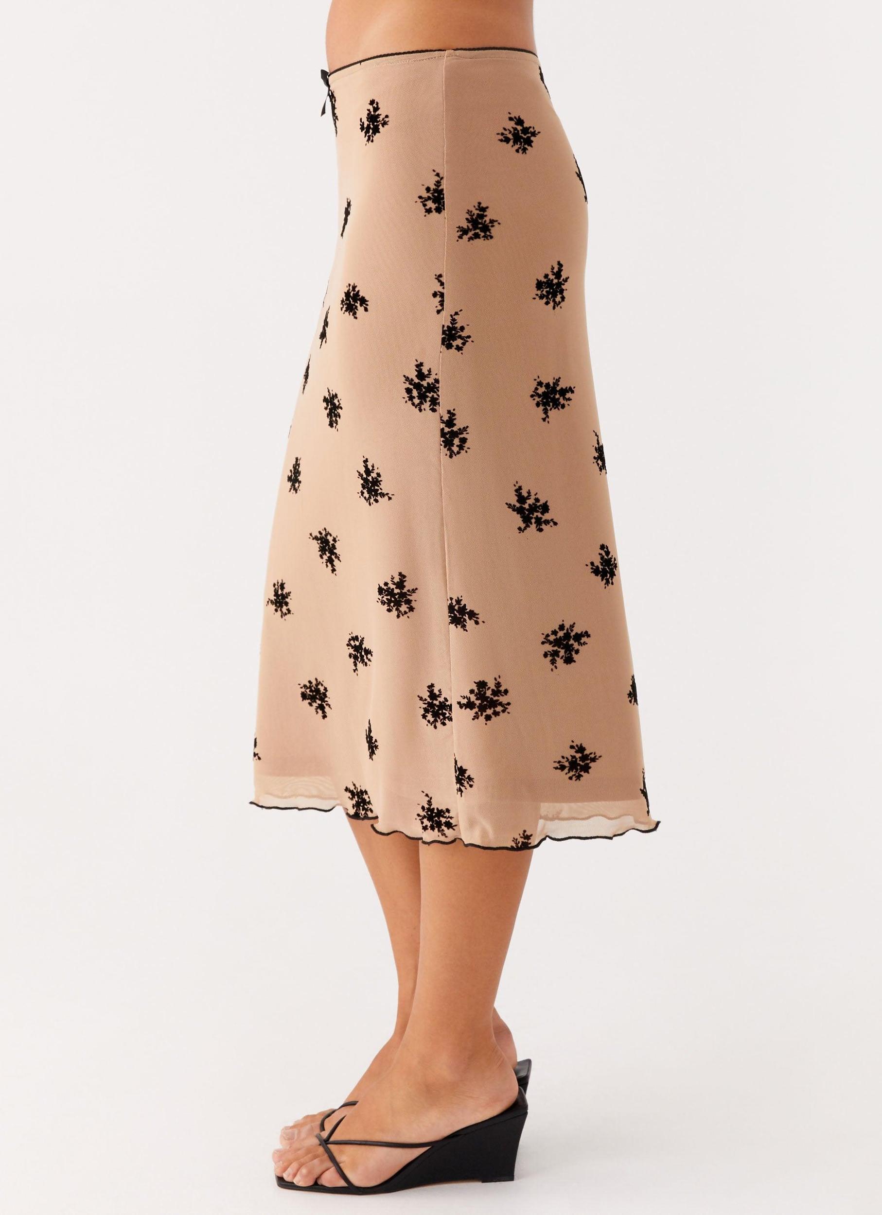 Rocca Midi Skirt - Nude Product Image