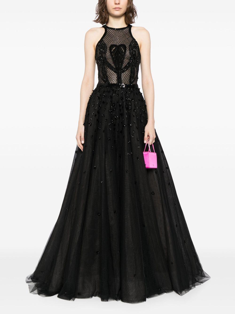 beaded halterneck gown Product Image