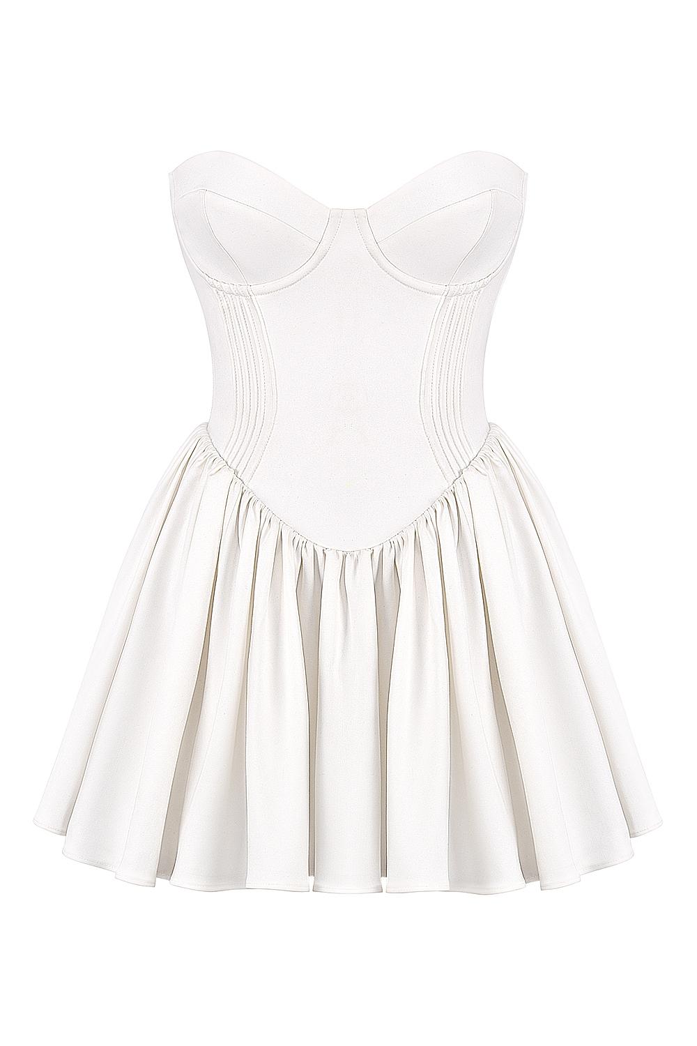 Katherine  white strapless corset mini dress Product Image