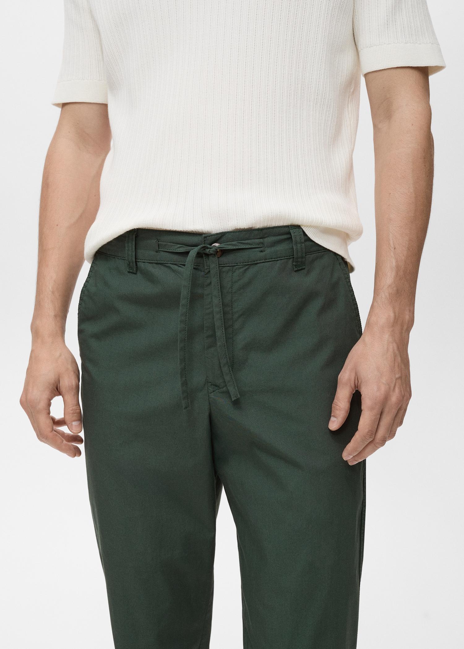 Poplin cotton pants - Men | MANGO USA Product Image
