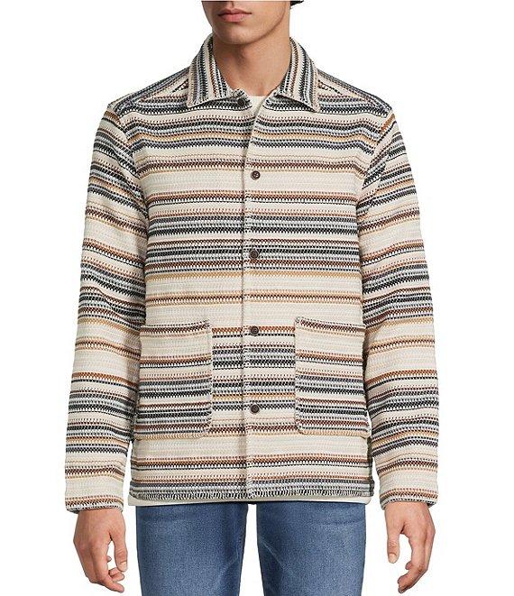 Rowm The Drifter Jacquard Long Sleeve Stripe Chore Jacket Product Image